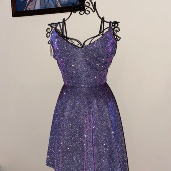 Windsor Sparkly Navy Cocktail Dress Size SMALL - Picture 2 of 6